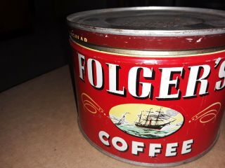 Vintage Folgers Coffee Can