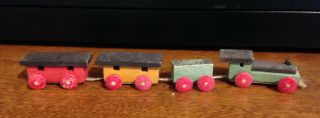 Vintage Miniature Handmade Wooden Train