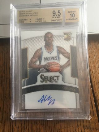 2014 - 15 Select Rookie Signatures Andrew Wiggins Auto Rc /275 Bgs 9.  5
