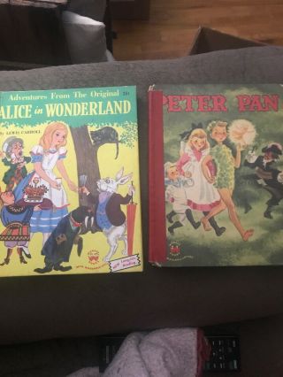 Vintage Wonder Book Adventures From The Alice In Wonderland,  Peter Pan