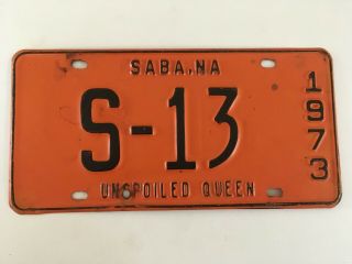 1973 Saba License Plate Netherlands Caribbean Island Seller Is Based In The Usa