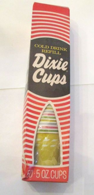 Vintage Dixie Cups Box Of 45 Cups 5 Oz Refill Classic Design 1960 