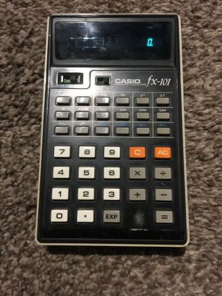 Vintage Casio Fx - 101 Scientific Calculator With Case Great