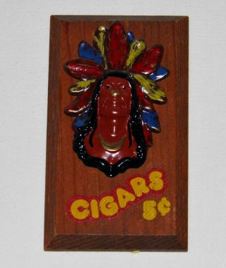 Miniature Wooden Cigar Store Indian For Country Store Hardware Dollhouse Vintage