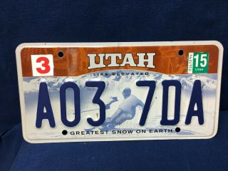 Utah Life Elevated Greatest Snow On Earth License Plate Stamped