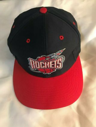Vintage Nba Snapback Houston Rockets Logo 7 Navy Red Hat Cap
