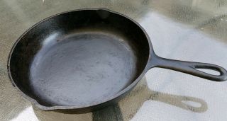 Vintage No.  6 Made In Usa Cast Iron Skillet 9 3/8 In.  Heat Ring - Double Spout