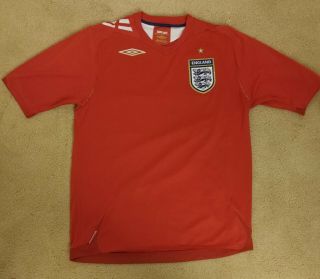 Pre - Owned Umbro England 2006 2008 Away Soccer Jersey Football Shirt Size Medium