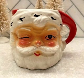 Vintage Inarco Winking Santa Claus Mug Mid Century Christmas E - 182