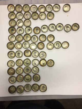 64 Vintage - 1960 ' s - Baseball - Coca Cola Bottle Caps - All Star players 2