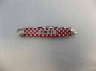 Vintage Kutmaster Purina Three Blade Folding Knife,  Vintage Advertising