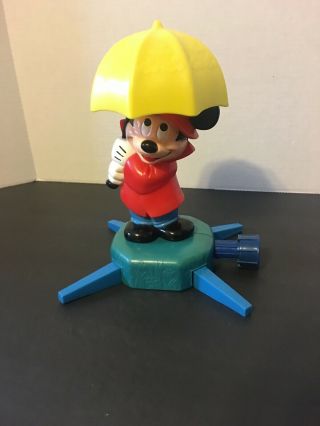 Mickey Mouse Umbrella Vintage Yard Sprinkler,  A Disney Mattel Arco Toy