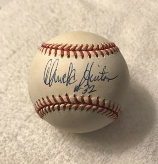 Chuck Hinton Washington Senators Signed 2x Inscribed Oal Baseball Autographed