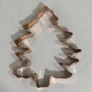 Vintage Copper Christmas Tree Cookie Cutter Mold Big 6” X 5”