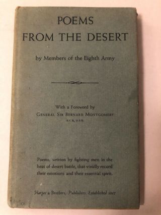 Poems From The Desert Army 8th Division 1944 Ww2 Rare 1st Edition