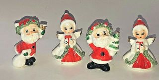 Vintage Miniature 2 " Napcoware Bone China Christmas Angels & Santa Figurines