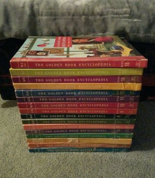 Vintage 1959 The Golden Book Encyclopedia Complete 16 Volume Set