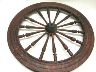 Antaque/vintage Spinning Wheel (wheel Only) 19 " Diameter.  14 Spoke Oak