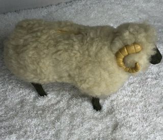 Vintage Sheep Coin Bank Wool Body 9 Inches