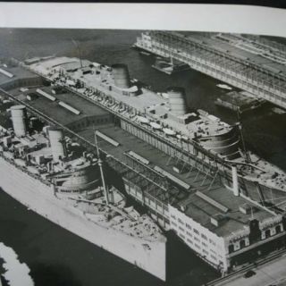CGT French Line NORMANDIE Docked Undated Photo 3