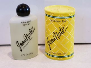 Vintage Jean Nate Set Perfumed Talc 2 Oz & After Bath Splash 2 Oz By Revlon