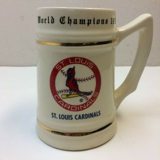 Vintage‼ St Louis Cardinals 1982 Mlb World Series Champs Beer Stein Mug • Guc‼