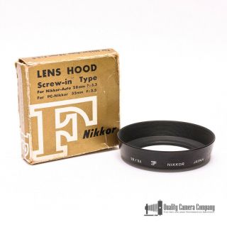 Vintage Nikon Hood For 28mm F3.  5 First Type Hn - 1 Boxed Collectible