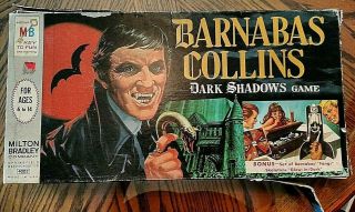 Barnabas Collins Dark Shadows Vintage Board Game/1969/includes Fangs