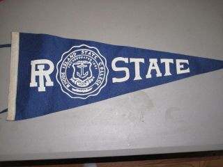 Vtg College Pennant Rhode Island State College Ri College Seal Flag