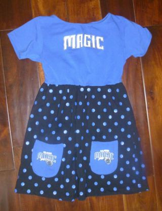 Orlando Magic Nba Dress By Klutch For Kids Blue Black Polka Dot - Youth Large
