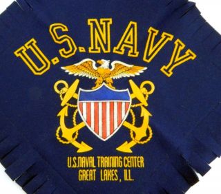 Vintage U.  S.  NAVY Naval Training Center,  Great Lakes Illinois,  Pillow Sham,  Case 2