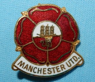 Vintage Manchester United Fc Enamel Football Club Pin Badge Man Utd By Coffer