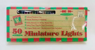Vintage Christmas Lights - 50 Multicolor Miniature - Montgomery Ward