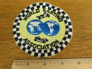 Vtg Wka Go Kart Racing Patch World Karting Association Embroidered Checkered