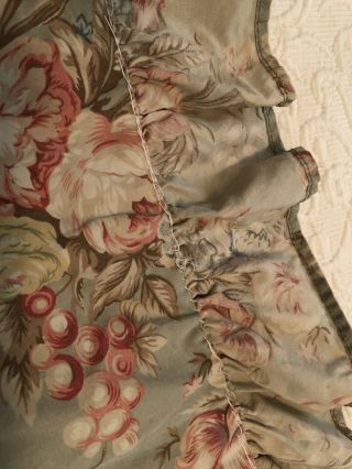 Vintage Ralph Lauren Charlotte Green Floral Standard RUFFLED PILLOW SHAMS 1 pair 3