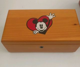 Vintage Disney Character Mickey Mouse Jewelry Box Wood Is Cedar,  14in.  By Lane