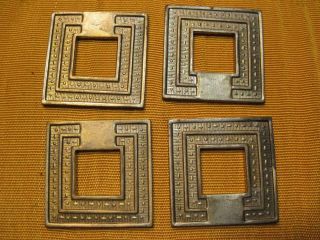 Vtg Open Concentric Squares Brass Jewelry Findings Stampings 1.  25 "