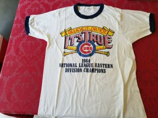 Vintage Chicago Cubs 1984 Nl East Division Champs Shirt Size M