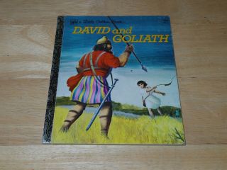 A Little Golden Book David And Goliath By Barbara Shook Hazen 7th Printing,  1979