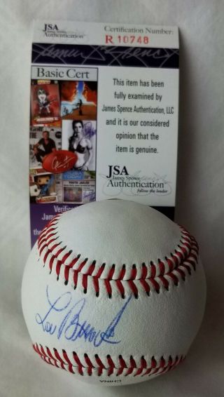 Lou Brock Hand Signed Baseball St.  Louis Cardinals Plus Printed Autographs Jsa