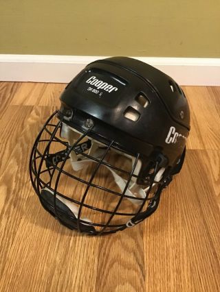 Cooper Sk 600 S Vtg Hockey Helmet Black Sz Small W/ Face Mask Shield