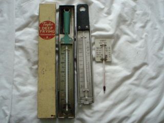 Vintage Taylor Deep Frying Thermometer,  Box,  Candy Thermometer,  Old Meat Therm