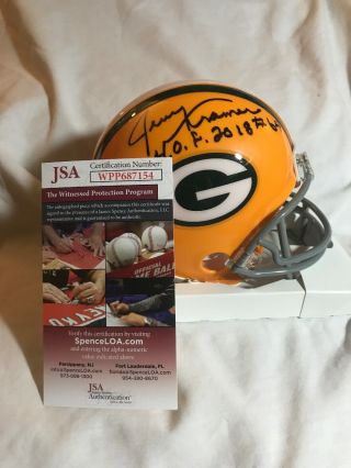 Jerry Kramer Autographed Green Bay Packers Mini Helmet Jsa “h.  O.  F.  2018 64”