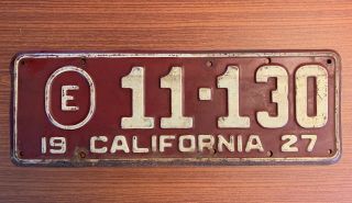 1927 California Exempt License Plate