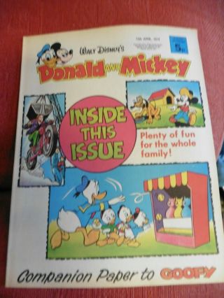 Walt Disneys Donald And Mickey Comic Rare 13th April 1974 Napoleon And Samantha