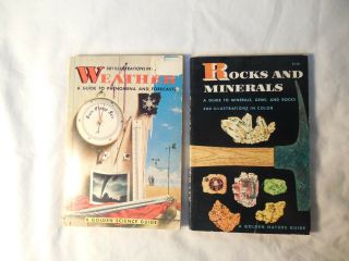 Vintage A Golden Nature Guide Book Minerals Gems Rocks & Weather (2 Books)