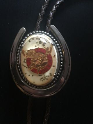 Vintage PAP Loyal Order Of Moose Bolo Tie 2