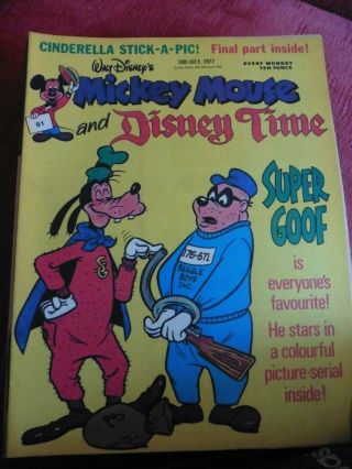 Walt Disneys Mickey Mouse And Disney Time Rare Comic 91 1977 Goof Donald
