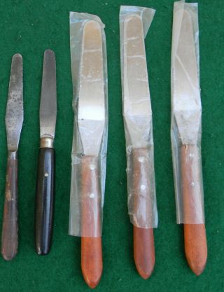 5 Old Vintage Flexible Artist Palette Knife Spatula Tool