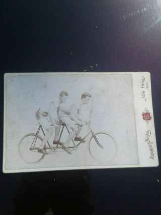 Henshaw Hedstrom Racing Tandem Bicycle Cabinet Card Indian Motorcycle